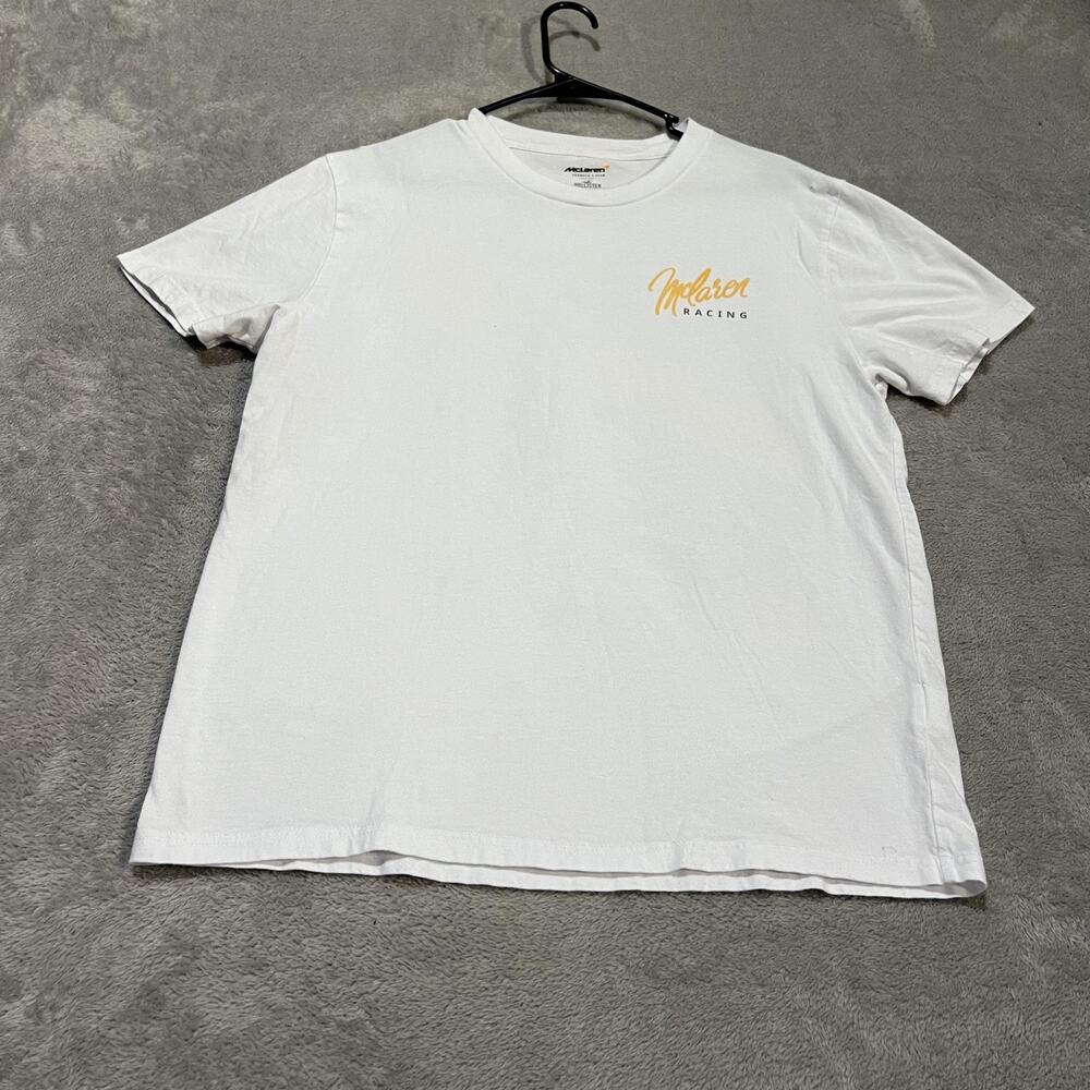 McLaren Shirt Mens Medium White Formula 1 Racing Hollister Graphic Tee M14A